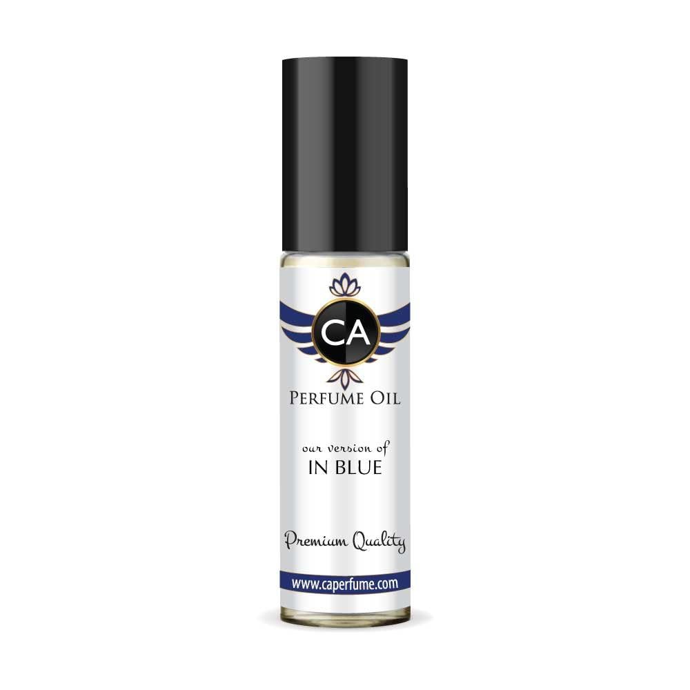 CA Perfume Impression of In Blue for Men Fragrance Oil Woody Spicy Scent Long Lasting Cologne for Men Travel Size TSA Ready Mini Parfum Body Oil Roll-on 0.33 Fl Oz 10ml