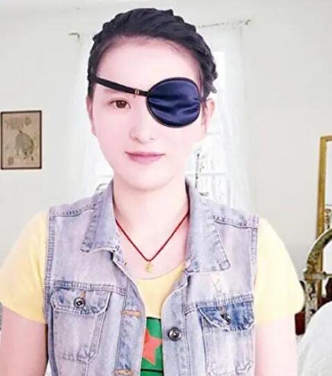 Adults Eye Patch Silk Single Eye Mask Amblyopia Corrected Visual Acuity Recovery Eye Patch Patch for Lazy Eye (Purple)