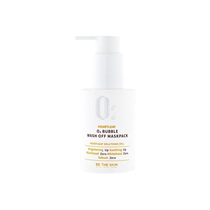 BE THE SKIN] Heartleaf O2 Bubble Wash Off Mask Pack 4.23 oz / 120 g | Mask pack that lathers to treat blackheads, whiteheads, and sebum | For sensitive skin