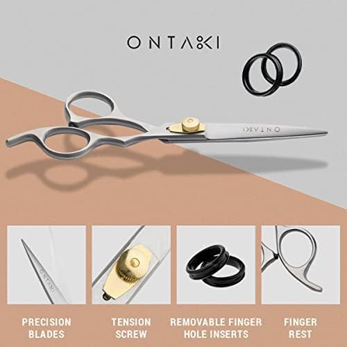 ONTAKI Hair Cutting Scissors - 6.5" Japanese Steel Hair Shears for Beard & Mustache - Hand-Forged Tool for Barbers - Men & Women - Haircut Scissors