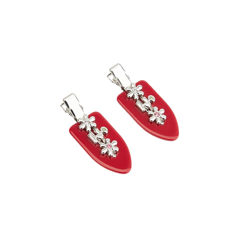 Tagi. Metal Floret Hair Clips, 2 Pack Hair Pins for Thick Hair Styling Accessories (Cherry Jam)