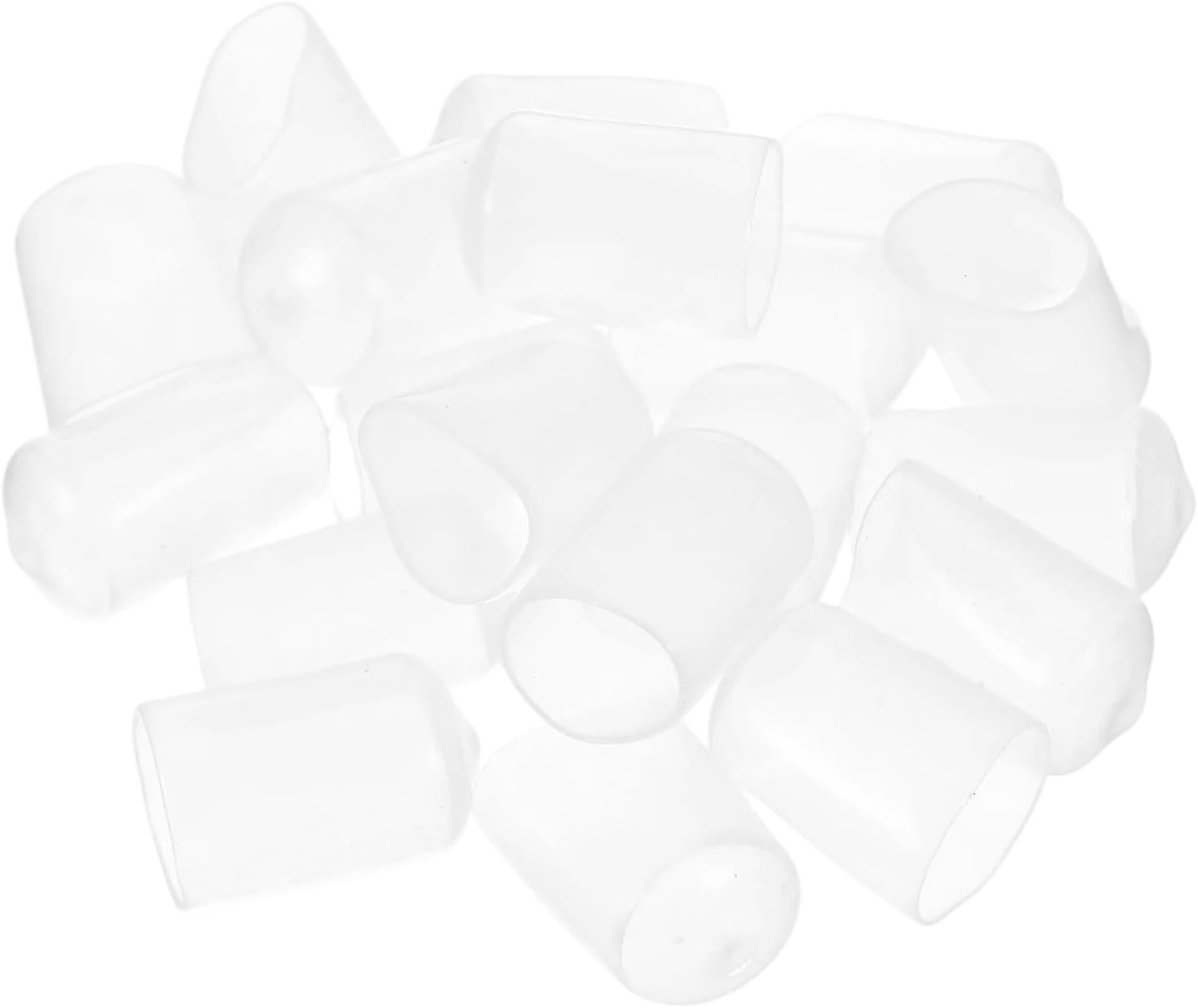 uxcell 50pcs Rubber End Caps Protective Caps 18mm ID Vinyl PVC Round Tube Bolt Cap Cover Screw Thread Protectors Clear
