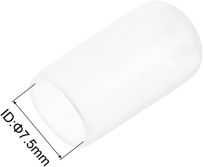 uxcell 50pcs Rubber End Caps Protective Caps 7.5mm ID Vinyl PVC Round Tube Bolt Cap Cover Screw Thread Protectors Clear