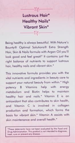 Nature's Bounty Advanced Hair, Skin & Nails, Argan-Infused Vitamin Supplement with Biotin and Hyaluronic Acid, 150 Rapid Release Softgels (Pack of 2)