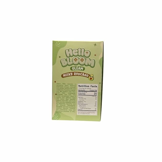 Hello Bloom GLEAM Collagen Mix Drinks by Kiray Celis (1 Pack, Milky Avocado)