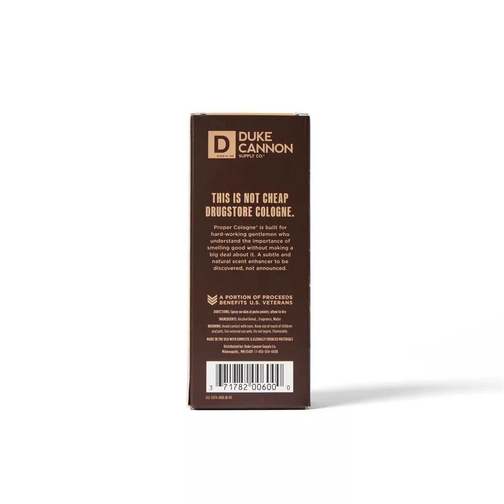 Duke Cannon Proper Cologne Palomino | Men's Eau de Parfum | Mahogany and Vanilla | Subtle, Long-Lasting Natural Scent | 1.7 fl oz