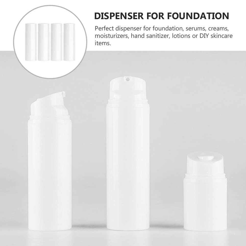 Beaupretty Airless Pump Lotion Bottle Set - 4 Refillable Travel Containers for Creams Serums & Moisturizers - Portable Dispenser for Toiletries Tsa Approved