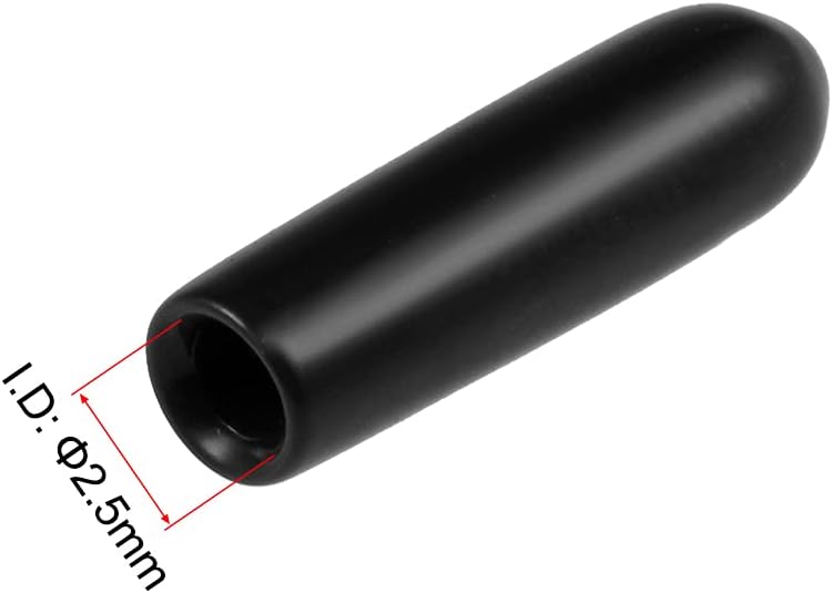uxcell 50pcs Rubber End Caps 2.5mm ID Vinyl Round Tube Bolt Cap Cover Screw Thread Protectors Black, 0.1 inch