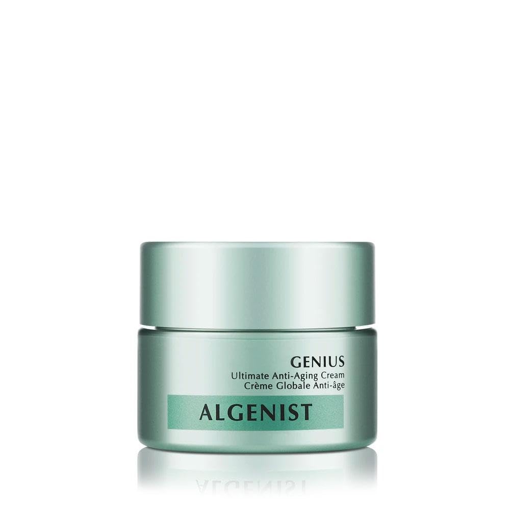 Algenist GENIUS Ultimate Anti-Aging Cream, Travel Size - Vegan Firming & Smoothing Moisturizer with Alguronic Acid & Microalgae Oil - Non-Comedogenic & Hypoallergenic Skincare (0.5 oz)