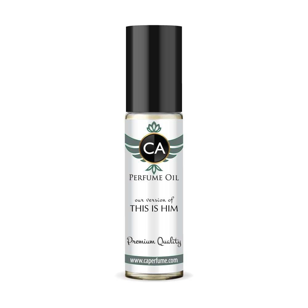 CA Perfume Impression of This Is Him for Men Fragrance Oil Amber Woody Scent Long Lasting Cologne for Men Travel Size TSA Ready Mini Parfum Body Oil Roll-on 0.33 Fl Oz 10ml