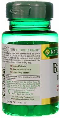 Nature's Bounty Energy Health Biotin Coated Tablets, 1000 mcg, 100 Ct (1 Pack)