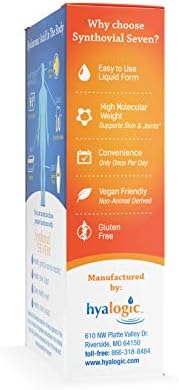 Hyalogic Synthovial Seven - Oral Hyaluronic Acid Supplement 1oz - Liquid HA Supports Skin, Eye, and Lip Hydration - Vegan, Gluten Free 1 Ounce