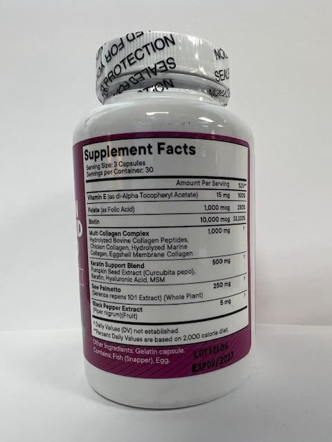 NEW AGE Collagen Pills Biotin Keratin Saw Palmetto Hyaluronic Acid- Vitamin E Folic Acid Pumpkin Seed MSM- 270 Count