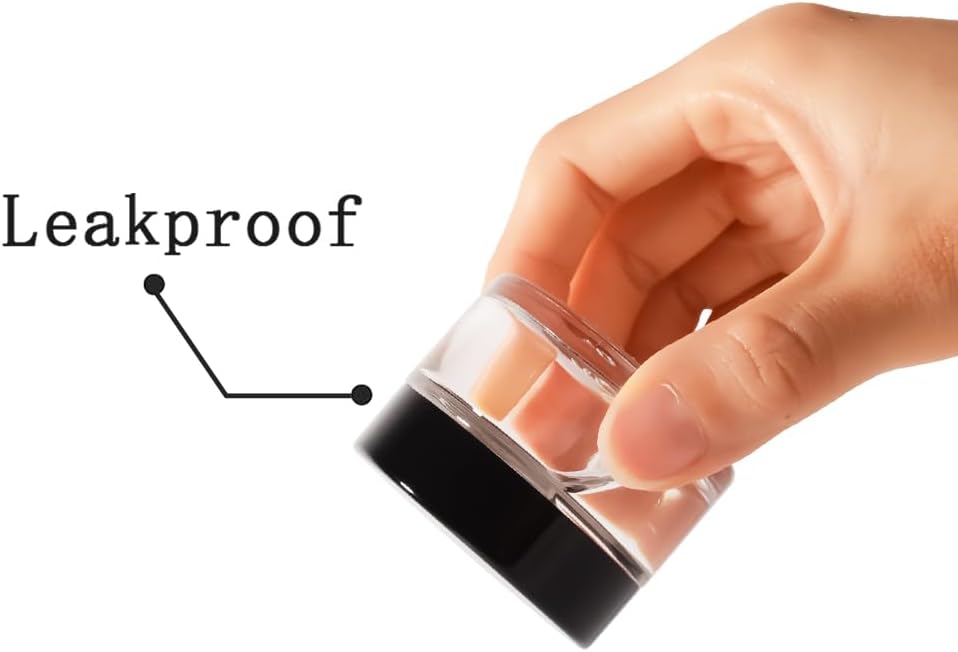 4 pack 1oz Glass Jars Round Empty Cosmetic Containers, Refillable Glass Jars with Lids for Face Creams, Lotions, Powders,Salves Ointments,Potravel Storage