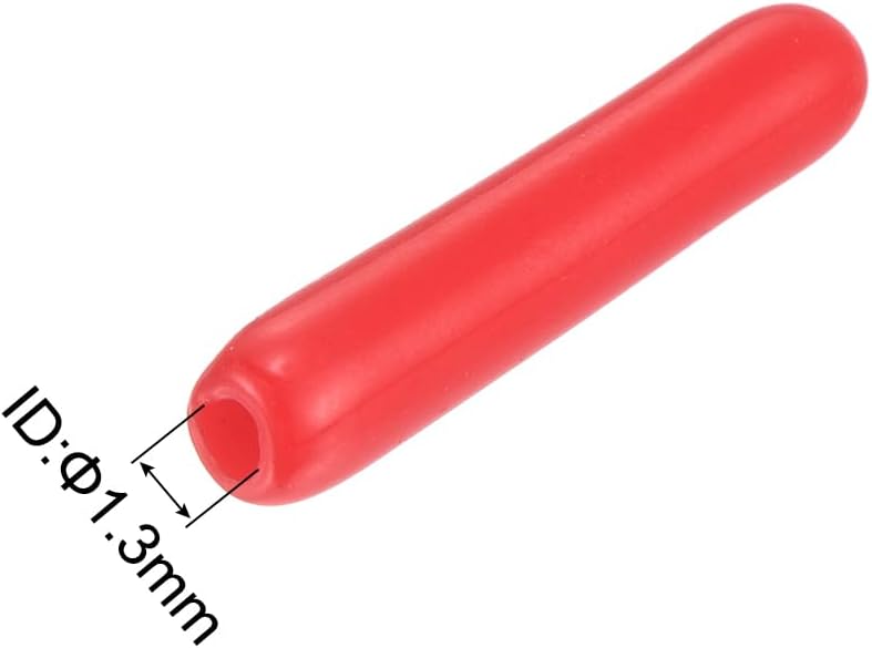 uxcell 50pcs Rubber End Caps 1.3mm(1/16") ID Vinyl PVC Round Tube Bolt Cap Cover Screw Thread Protectors Red