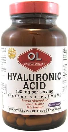 Olympian Labs Hyaluronic Acid 150mg | 99 Capsules | Support Healthy Connective Tissue and Joints - Promote Youthful Healthy Skin