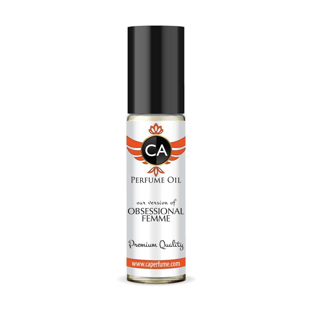 CA Perfume Impression of Obsessional Femme For Women Replica Fragrance Body Oil Dupes Alcohol-Free Essential Aromatherapy Sample Travel Size Concentrated Long Lasting Roll-On 0.3 Fl Oz/10ml