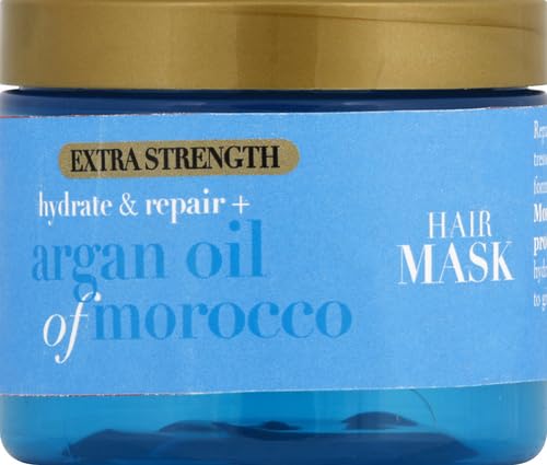 OGX Extra Strength Hydrate Repair + Argan Oil of Morocco Hair Mask Deep Moisturizing Conditioning Treatment, Citrus, 6 Ounce
