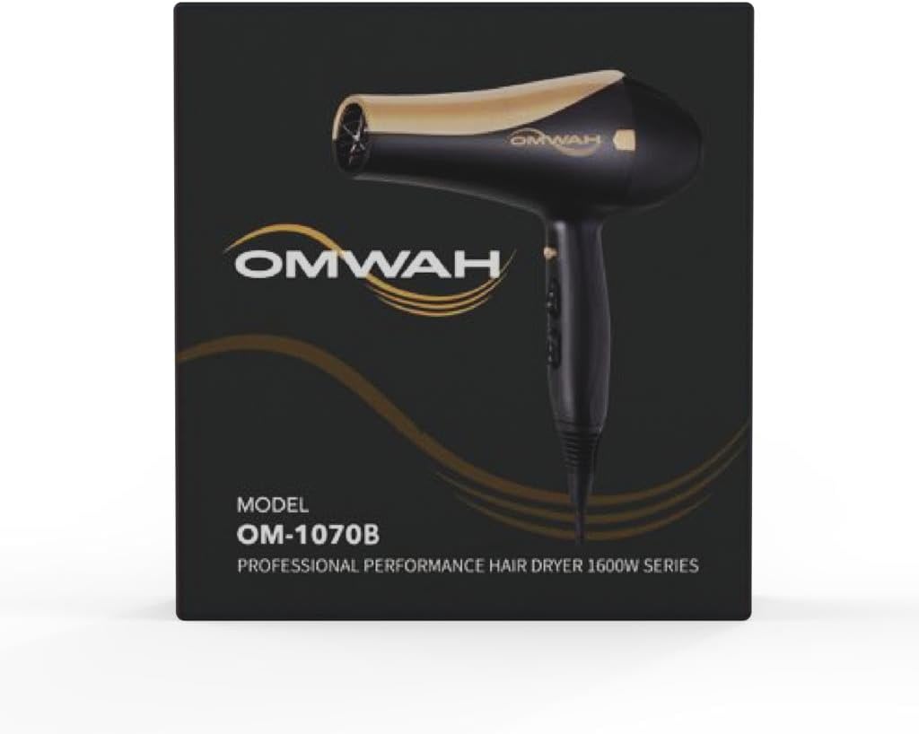 OMWAH Professional Blow Dryer - Powerful 1600W-1875W Salon-Quality Hair Dryer with Customizable Settings, Cool Shot Button, and Versatile Attachments for Stunning, Frizz-Free Hair Styling