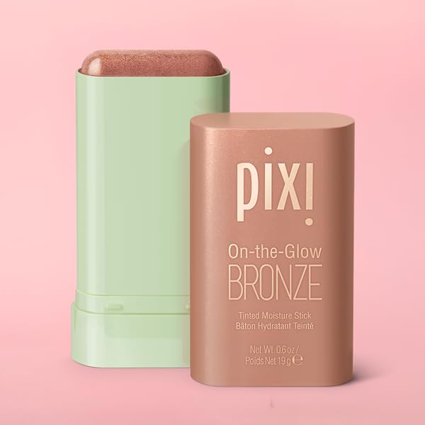 Pixi Beauty Radiance Ready On-the-Glow Trio | Hydrating Hydrating Tinted Moisture Stick Blush, Bronzer, and Highlighter Set | Travel Size, Vegan, and Paraben-Free