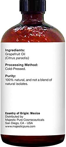 MAJESTIC PURE Grapefruit Essential Oil | 100% Pure and Natural Grapefruit Oil | Premium Grade Essential Oils for Hair Care, Home Diffusers, Skin, Aromatherapy, Massage and Humidifiers | 4 Fl Oz
