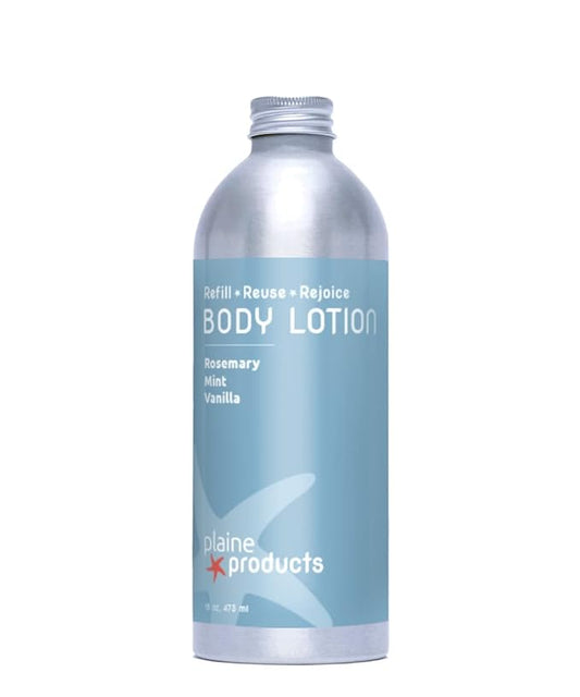 Plaine Products Eco-Friendly Body Lotion - Rosemary, Mint, Vanilla - Sensitive Skin, 16 oz (Refill Bottle)