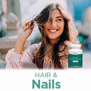 Omax3 Advanced Vitamin B Complex 50MG with Biotin | Strong & Shiny Hair, Skin Nails, Support Stress, Immunity, Energy Metabolism, 90 Capsules