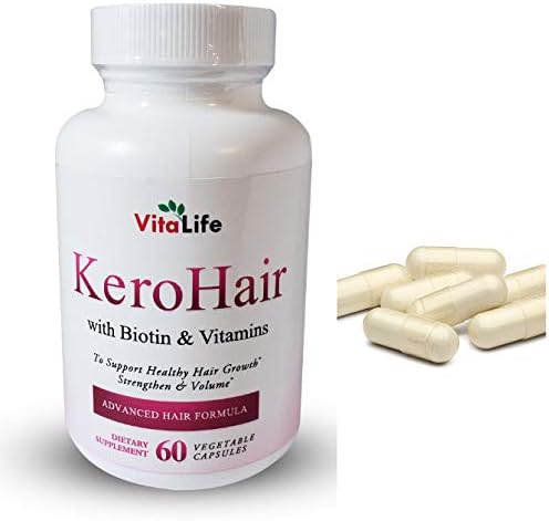 KeroHair Complete Supplement with Vitamins and Biotin I 60 Capsules for Strong and Healthy Hair Growth - Prevents Hair Loss | Approved* Enriched with Extra Biotin and Vitamin B