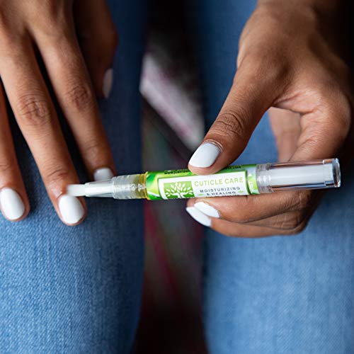 Neem Cuticle Care Pen - Sunflower & Coconut Oil, Vitamin E - Strengthens Nails, Hydrates Cuticles - Double End Tool - 0.07oz