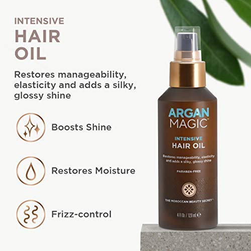 Argan Magic 10 in 1 Treatment Stylizing Spray + Intensive Hair Oil Combo Pack – Multipurpose Leave in Spray for all Hair Types | Hydrating | Made in USA | Paraben Free | Cruelty Free (8 oz / 4 oz)
