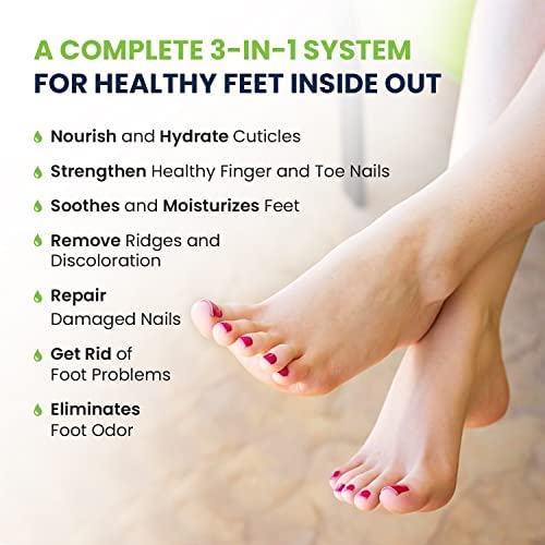 Toenail Repair Pedicure Kit with Muscle Relief Foot Soak with Epsom Salts - All Natural Salts for Post Workout Recovery - Softens Calluses - Soothes Sore Tired Feet