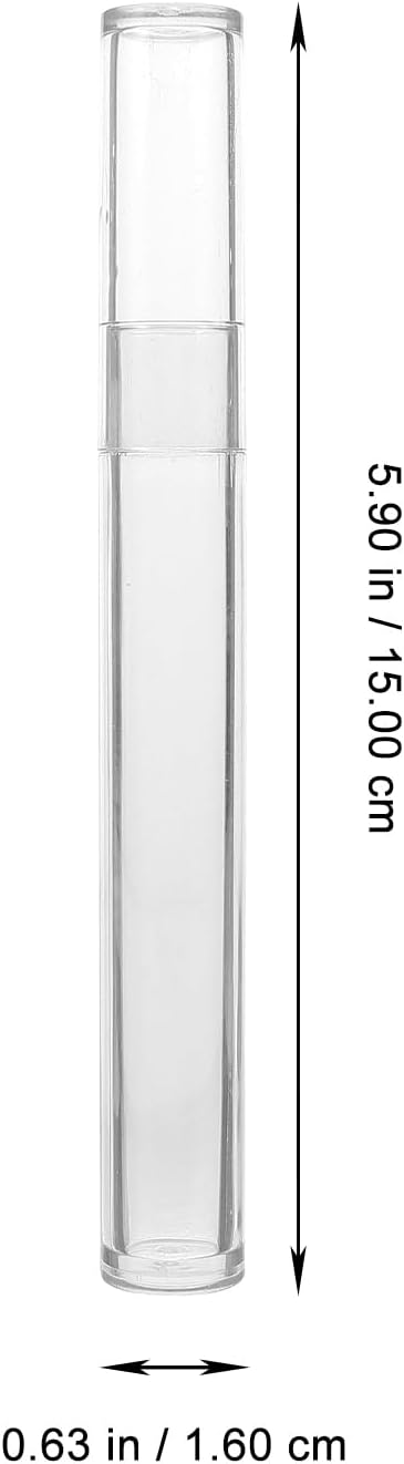 FRCOLOR Plastic Tweezers Storage Case Travel Clear Cylindrical Shape Dustproof Organizer Box for Tweezers Makeup Brush Eyelash Tools Plastic 5.9 Inches