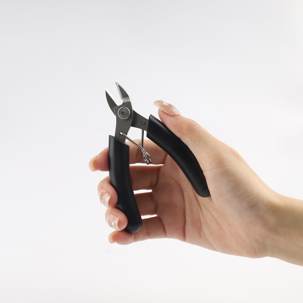 Hair Extension Pliers for Pre-bonded Extensions - Mini Size Keratin Bonding Cutter with Anti-slip Handle - Wire Flush Cutters - Diagonal Cutting Pliers for Electrician Wire Cutting