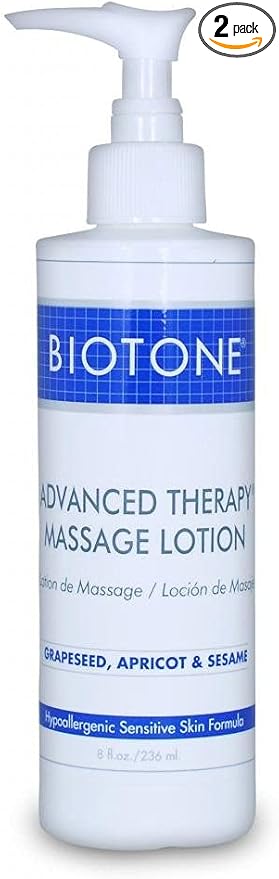 BIOTONE Advanced Therapy Massage Lotion (8 oz w/ Pump) - Pack of 2