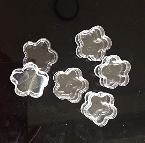 50Pcs 4 Gram Plastic Pot Jars 4 ML Refillable Cosmetic Containers Sample Clear Plum Flower Shaped Pot Jars Cap Lid Makeup Travel Empty Container for Creams Eye Shadow Powder Jewelry