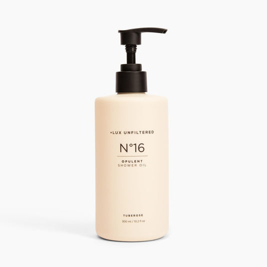 + Lux Unfiltered N°16 Opulent Shower Oil - Body Wash in Tuberose - Full Body Cleansing Oil with Jojoba, Avacado, and Grapeseed - Vegan & Cruelty Free