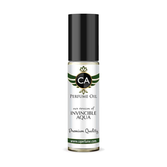 CA Perfume Impression of Paco R. Invincible Aqua For Men Replica Fragrance Body Oil Dupes Alcohol-Free Essential Aromatherapy Sample Travel Size Concentrated Long Lasting Attar Roll-On 0.3 Fl Oz/10ml