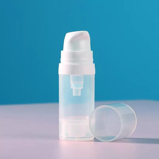 1 Pc Transparent Empty Reusable Airless Vacuum Pump Bottle, Leakproof Travel Cream Lotion Toner Foundation Liquid Container (10ml)
