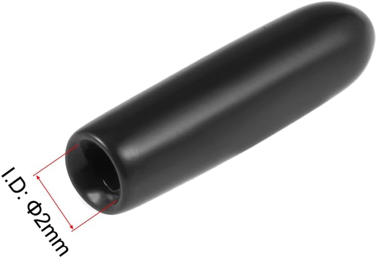 uxcell 50pcs Rubber End Caps 2mm ID Vinyl Round Tube Bolt Cap Cover Screw Thread Protectors Black