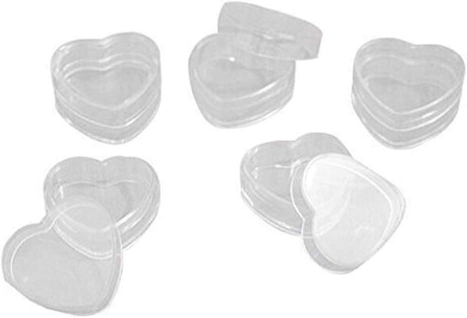 100Pcs 4ml Empty Plastic Cosmetic New Clear Refillable Plastic Heart Shape Pot Jars Bottles Make up Cosmetic Containers with Lids for Face Cream Lotion Eye Shadow Lip Balm