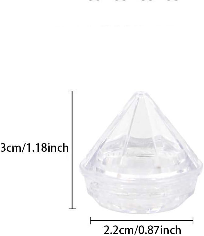 50 PCS 5 Gram Diamond shaped Clear Jars Empty Refillable Cosmetic Sample Jars Makeup Plastic Jar with Lid Cosmetic Trial Case Compact Storage Box for Lotion Creams Eyeshadow Nails Powder