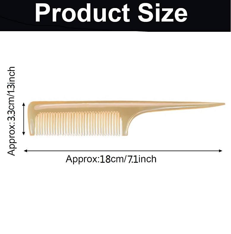 Premium Quality 100% Handmade Anti Static Natural Sheep Horn Comb - Professional Detangling Massage Hair Comb (Rat Tail Comb)