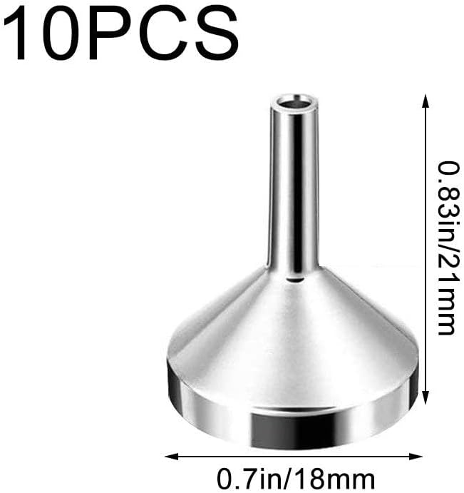 10 Pcs Metal Mini Funnel, Tiny Funnel for Filling Bottles, Small Funnel to Transfer Cosmetics, Essential Oils, Perfume, Liquids