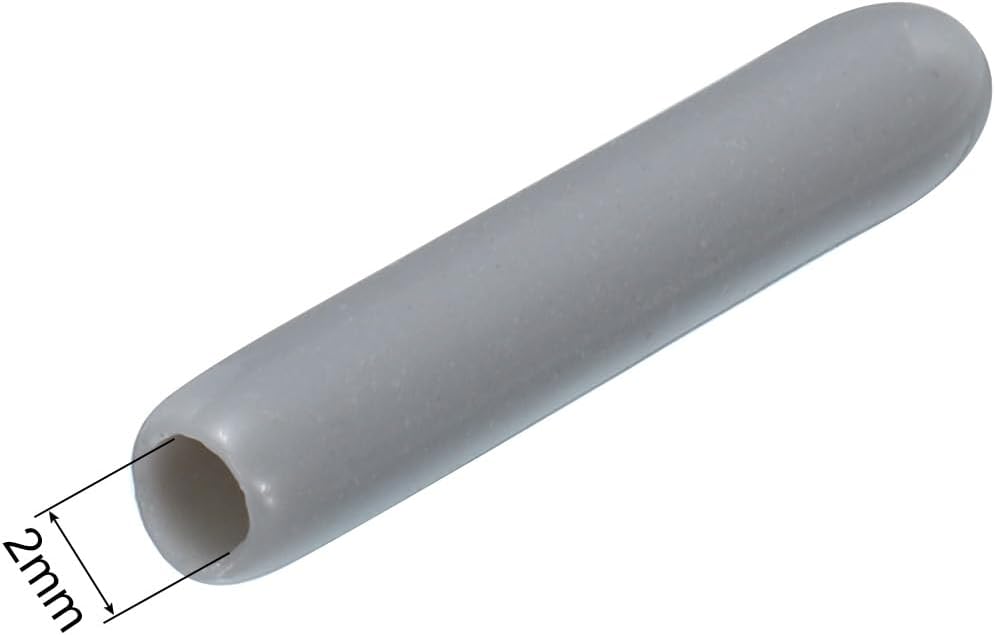 uxcell 50pcs Rubber End Caps 2mm ID Vinyl PVC Round Tube Bolt Cap Cover Screw Thread Protectors Grey, 0.08 inch