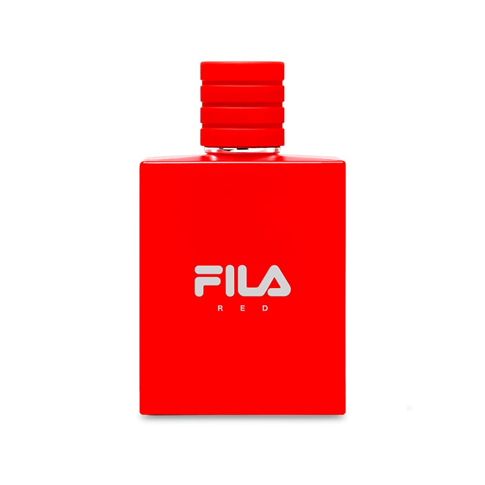 FILA RED Fragrance for Men - Eau de Toilette Spray with Notes of Bergamot, Jasmine, Nutmeg, Sandalwood, and More - Sport-Inpired Scent for Day or Night - 3.4 oz.