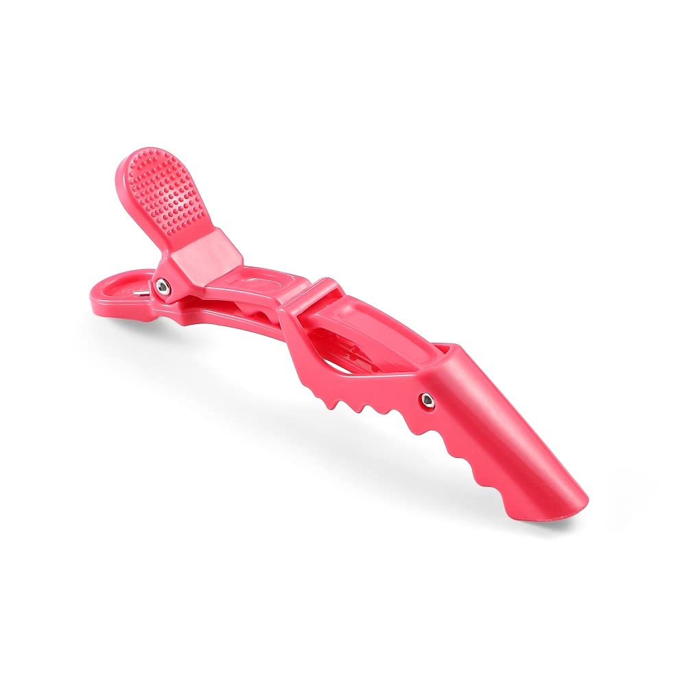 10pcs/set Croc Clips Transparent Plastic Hairdresser Clips Hair Styling Sectioning Barrettes Professional Non Slip Alligator Clips Salon DIY Accessories(10pcs-Watermelon Red)