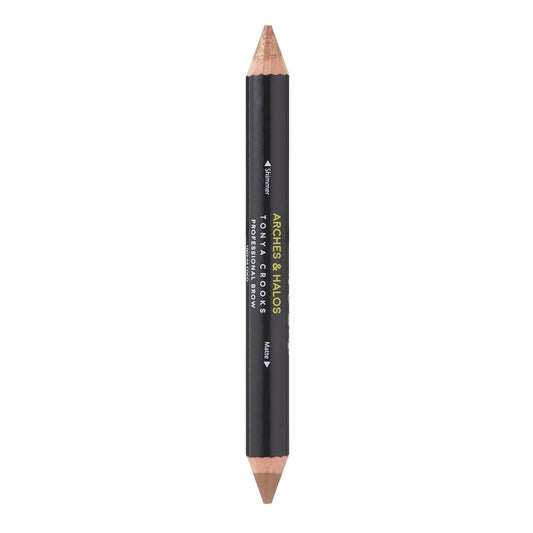 Arches & Halos Brow Highlighting and Concealer Crayon - Coco - Shaping and Shimmer Eyebrow Stick and Highlighter Duo - Soft, Ultra Creamy Formula - Define, and Sculpt for Sharp Brows - 0.176 oz