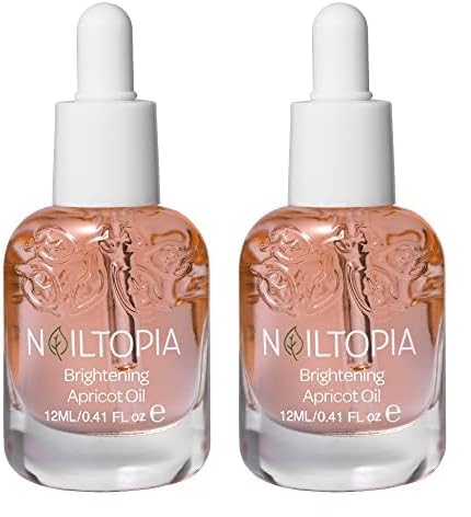 Nailtopia Fresh Apricot Oil - Nail and Cuticle Oil - Anti-Aging Dry Skin Softener for Cuticles - Nail Repair and Cuticle Care Treatment - 0.41 oz (Pack of 2)