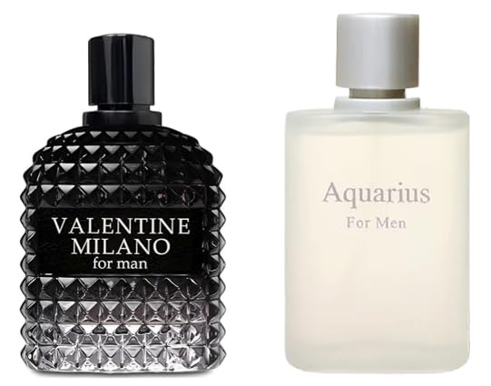 VALENTINE MILANO and (AQUARES Cologne for Men Combo Pack Eau de Toilette Fragrance 3.4oz/100ml, Natural Spray, Long Lasting (Pack of 2))