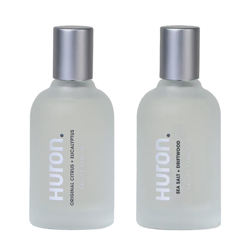 Huron Men’s Cologne 2-Pack – Original Citrus & Eucalyptus + Sea Salt & Driftwood | Premium Eau de Parfum Duo